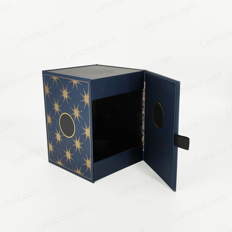 صندوق عطور صلب فاخر مع شعار مخصص من رقائق الذهب وصينية EVA أنيقة HP002