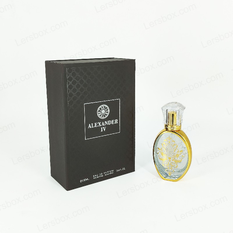 صندوق عطر مختوم برقائق الذهب مع غطاء متين وإدراج EVA للعرض الفاخر HP021