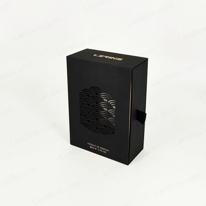 صندوق عطور فاخر مزود برقائق ذهبية مخصصة، وصينية EVA، وغطاء صلب للحماية HP033