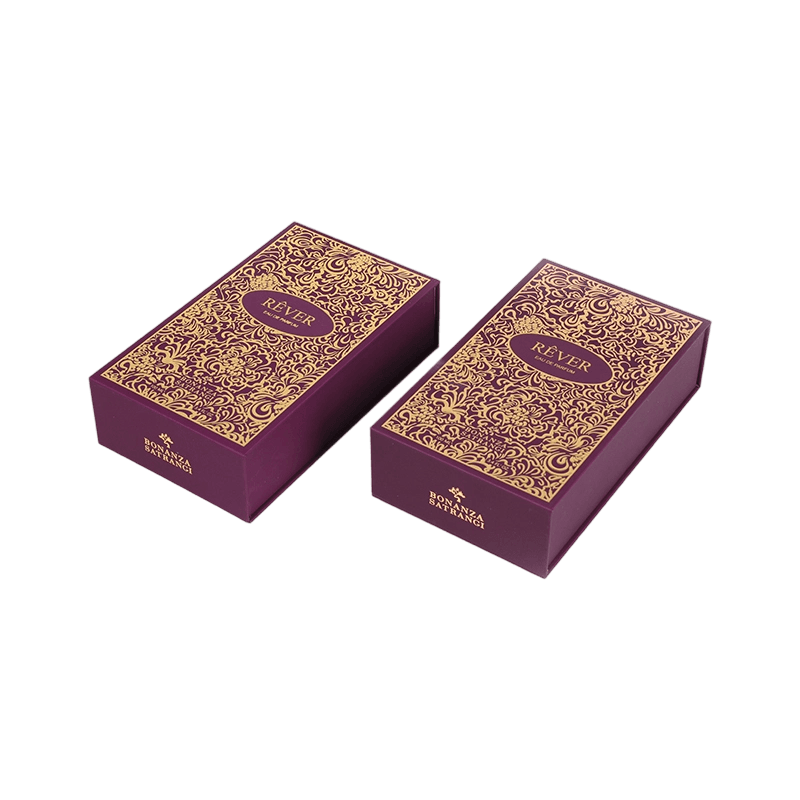 Sand Gold Perfume Presentation Box with Flocked EVA Insert