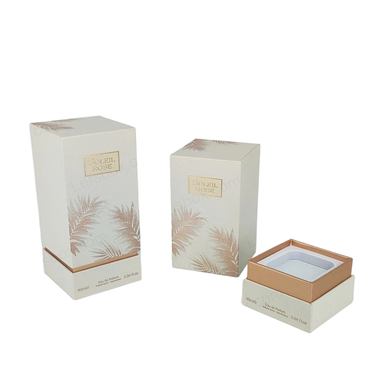 علبة هدايا عطر مصنوعة يدويًا مع علامة تجارية من رقائق الذهب ووسادة من إسفنج EVA HP003