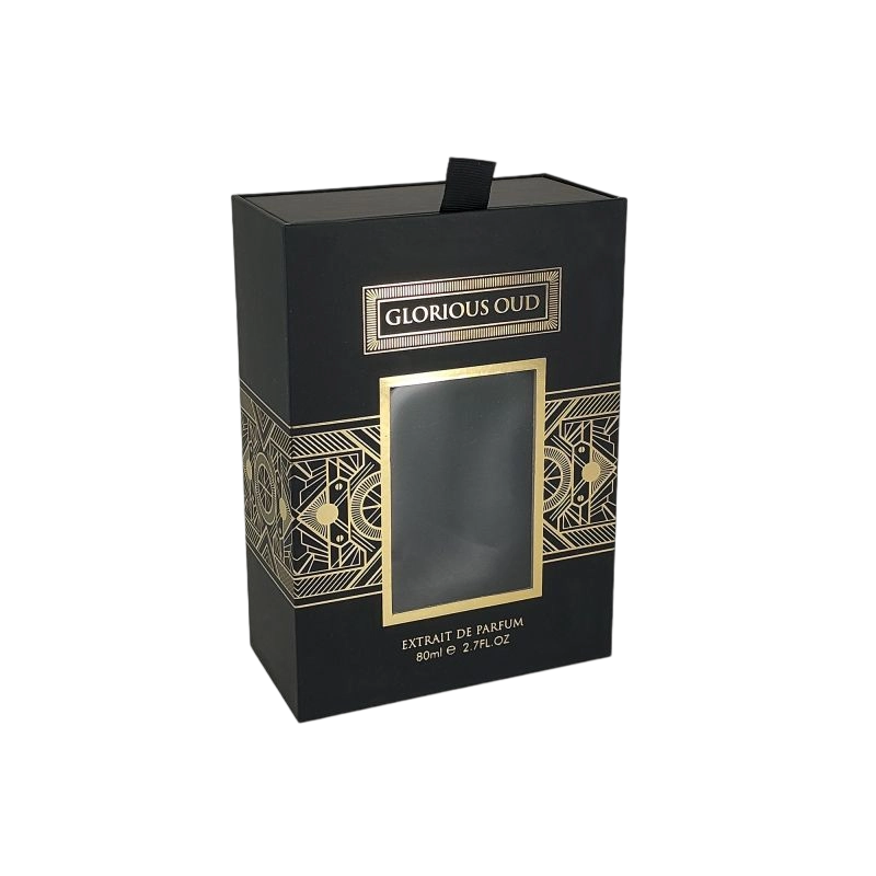 تغليف العطور برقائق الذهب مع غطاء صلب وصينية إسفنجية EVA لعرض العطر HP011