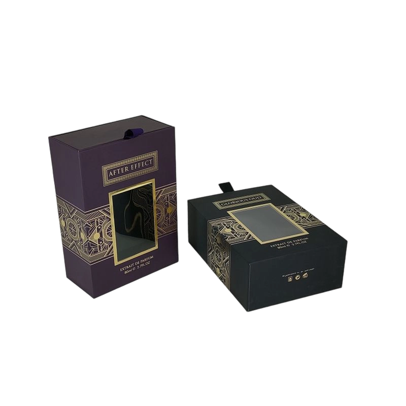 صندوق عطور فاخر من رقائق الذهب مع بطانة من إسفنج EVA وبنية قاعدة صلبة HP007