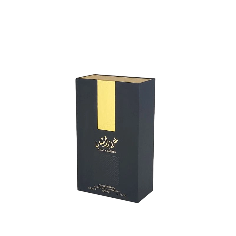 تغليف العطور برقائق الذهب مع غطاء صلب وصينية إسفنجية EVA لعرض العطر HP011