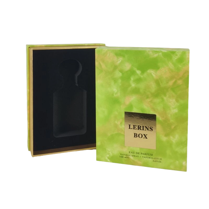 صندوق عطور أنيق من رقائق الذهب مع صينية EVA لعرض العطر وقاعدة غطاء صلبة HP020