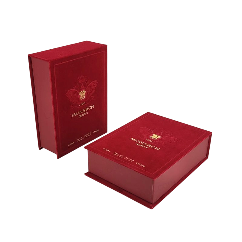 صندوق عطور متين ورفيع مع تفاصيل رقائق ذهبية ووسادة إدراج EVA HP010