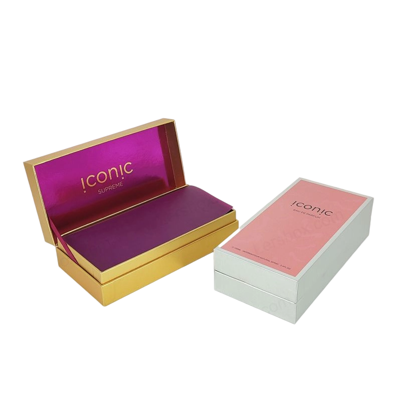 صندوق عطور أنيق مختوم برقائق ذهبية مع صينية EVA وتصميم متين مصنوع يدويًا HP014