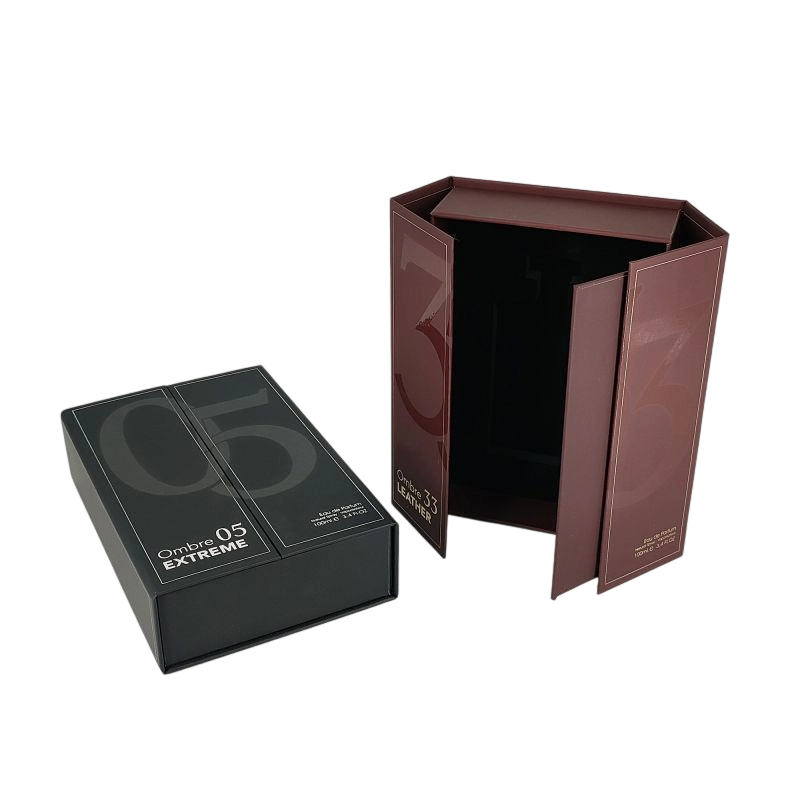 صندوق عطور من رقائق الذهب مصنوع يدويًا مع صينية EVA وهيكل قوي ومتين HP015