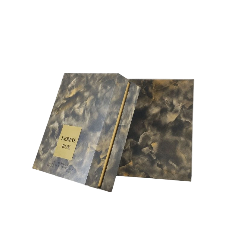 صندوق عطور أنيق من رقائق الذهب مع صينية EVA لعرض العطر وقاعدة غطاء صلبة HP020