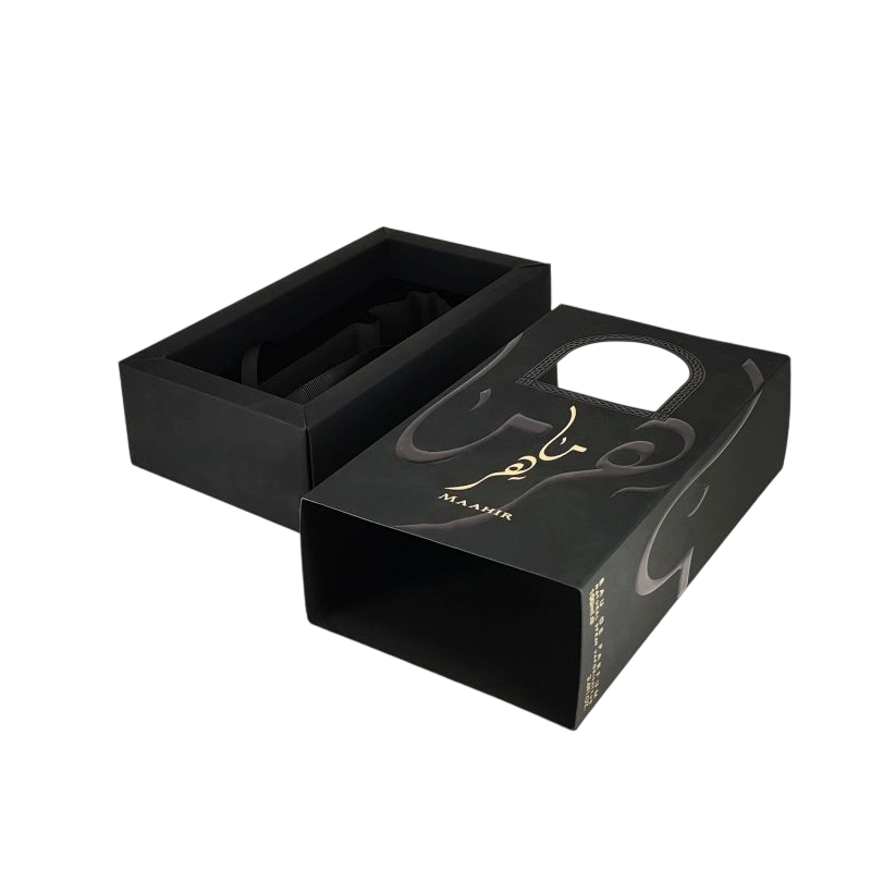 صندوق عطر مصنوع يدويًا بنقش رقائق ذهبية وصينية EVA وبنية صلبة HP027