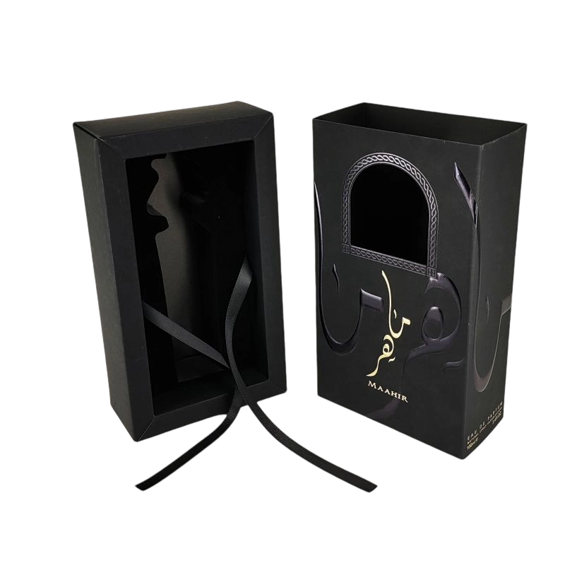 صندوق عطر مصنوع يدويًا بنقش رقائق ذهبية وصينية EVA وبنية صلبة HP027