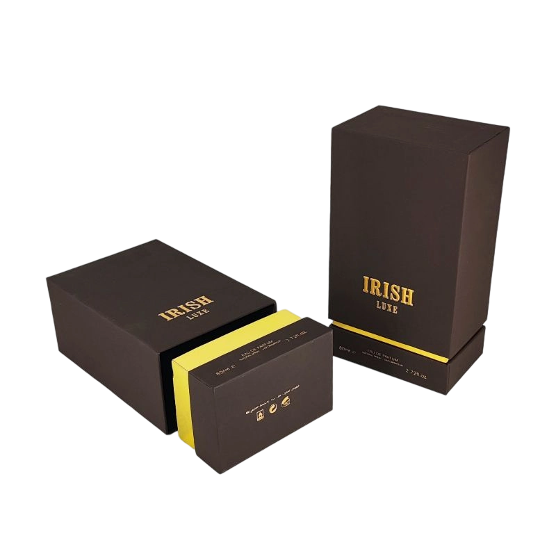 صندوق عطور متطور مزود برقائق ذهبية مخصصة ورغوة EVA لعرض العطر الآمن HP028