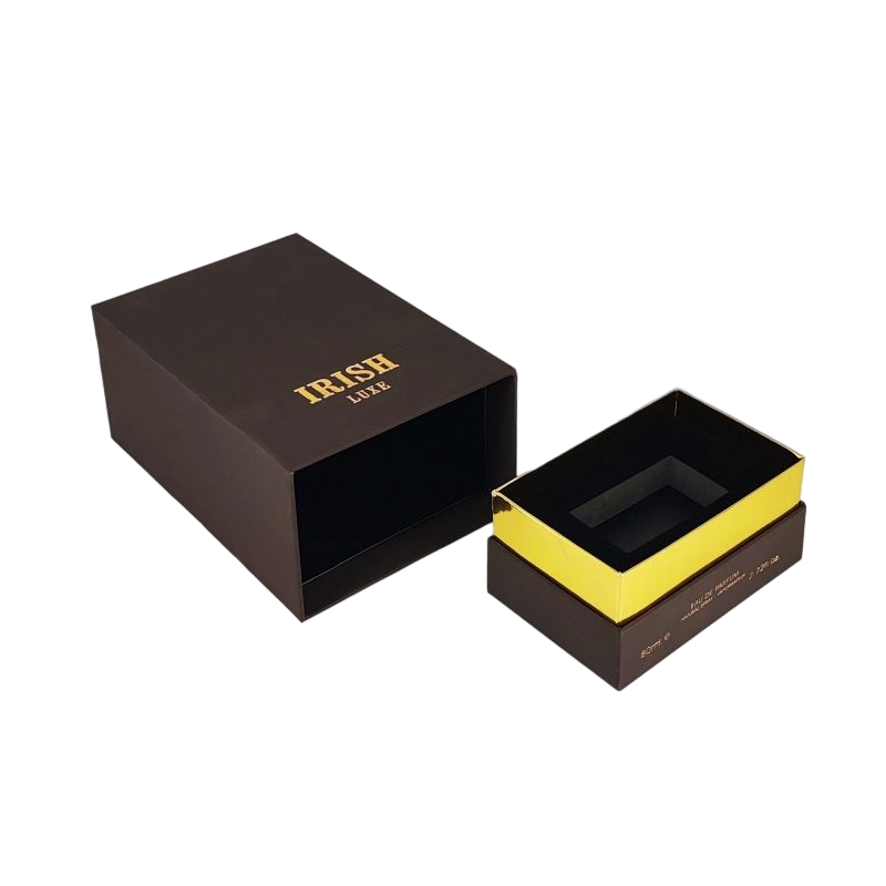 صندوق عطور متطور مزود برقائق ذهبية مخصصة ورغوة EVA لعرض العطر الآمن HP028