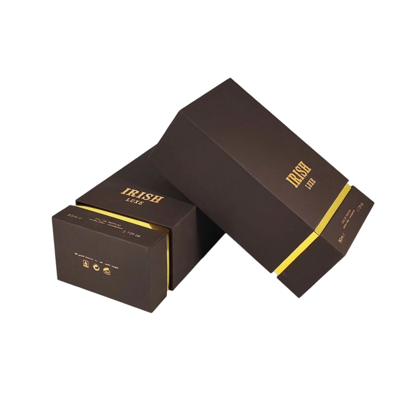 صندوق عطور متطور مزود برقائق ذهبية مخصصة ورغوة EVA لعرض العطر الآمن HP028