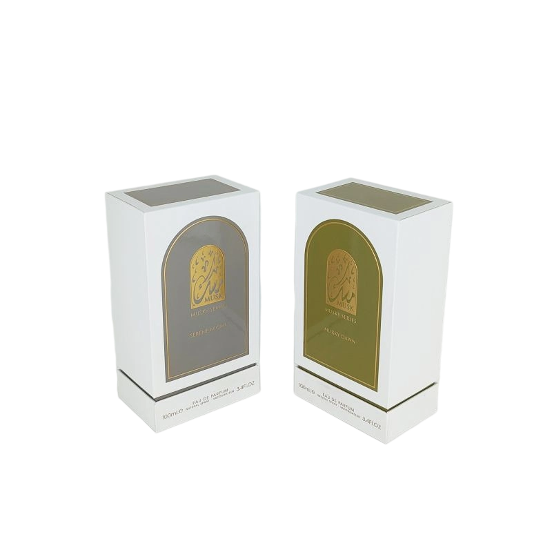 صندوق عطر منقوش برقائق الذهب مع صينية EVA وقاعدة صلبة وتصميم غطاء أنيق HP031