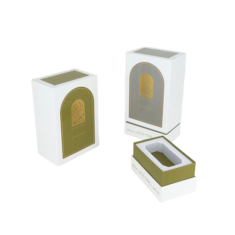 صندوق عطر منقوش برقائق الذهب مع صينية EVA وقاعدة صلبة وتصميم غطاء أنيق HP031