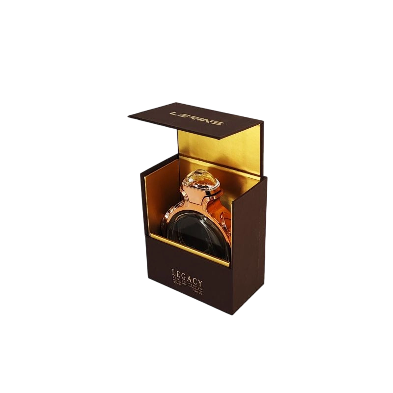 عبوة عطر فاخرة بتفاصيل رقائق ذهبية، وصينية EVA، وهيكل متين وصلب HP035