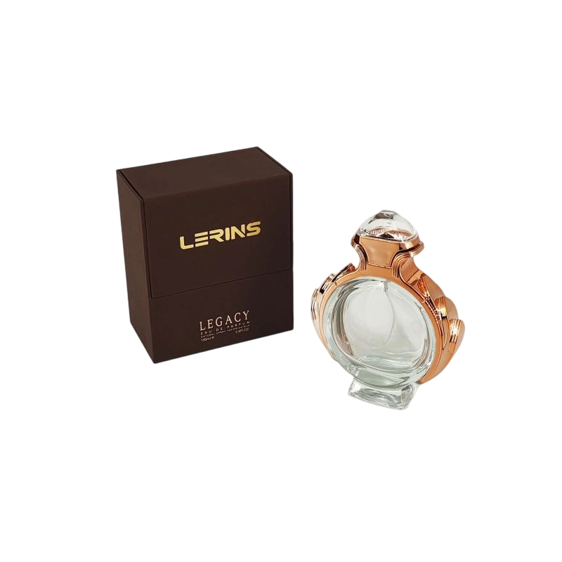 عبوة عطر فاخرة بتفاصيل رقائق ذهبية، وصينية EVA، وهيكل متين وصلب HP035