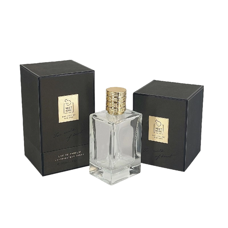 صندوق عطور من رقائق الذهب مع غطاء صلب وقاعدة وصينية من إسفنج EVA للعرض الفاخر HP034